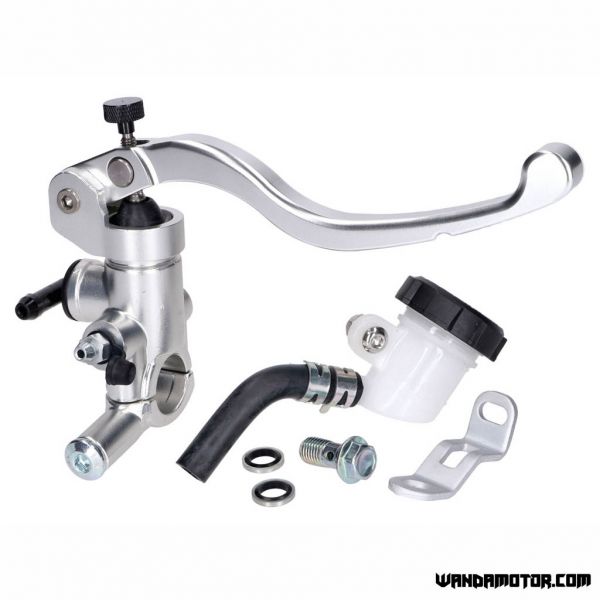 Radial front brake master cylinder with lever silver